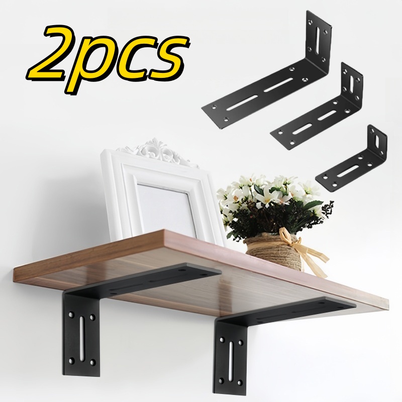 Home Improvement Mall - 2 Stück schwarze 90-Grad-Halterungen, verstellbar und