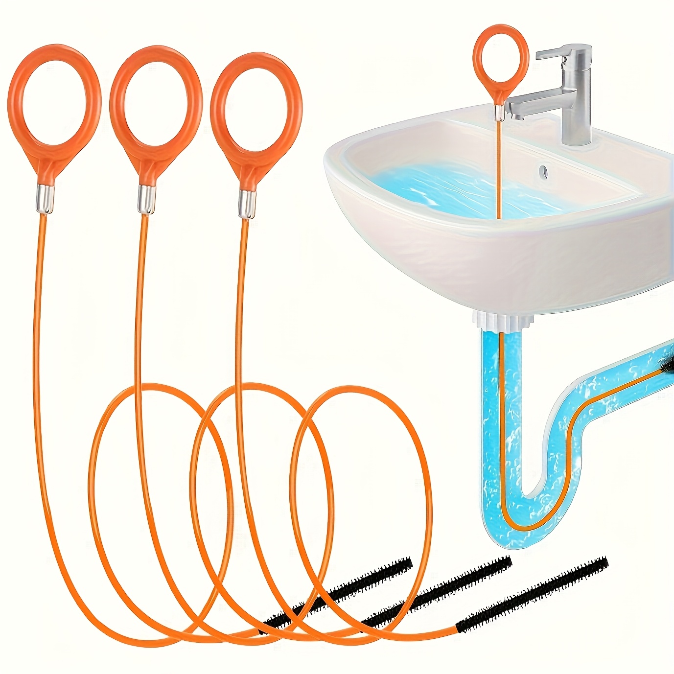 Plumbing Snake Drain - Abflussreiniger-Spirale, flexibel, bruchfest, für Duschen, Badewannen
