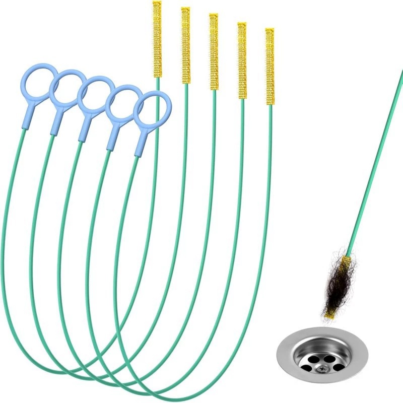Plumbing Snake Drain - Abfluss-Schlangenhaar-Verstopfungs-Entferner-Werkzeug, bruchsicheres Metall mit Nylon-Beschichtung, Waschbecken-Schlange,